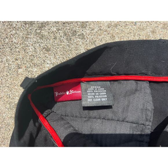 Public Notices Pants Men Size 33 X 32 Black Straight Flat Front Trousers Pockets - Picture 5 of 7